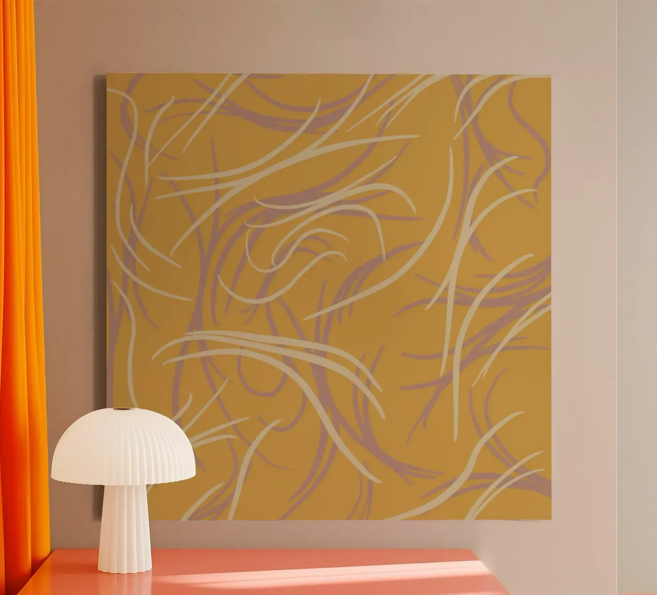 Vloeiend ontwerp 06 canvas met Baklijst van Little Dean
