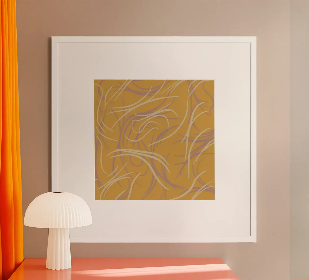 Design fluido 06 poster con telaio in legno da Little Dean