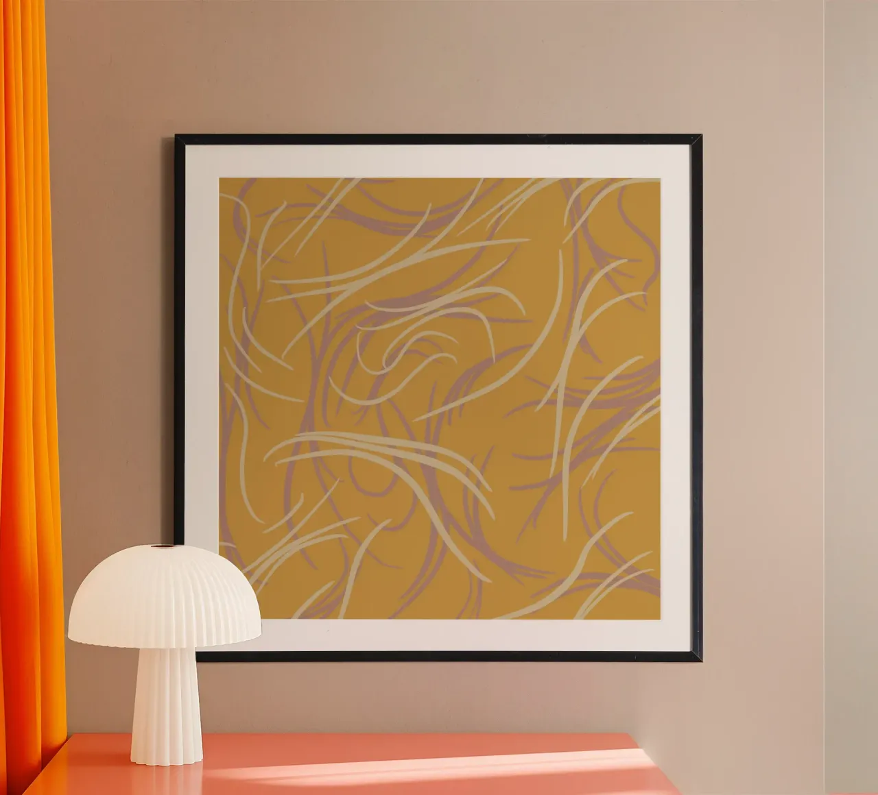 Design fluido 06 poster con telaio in legno da Little Dean