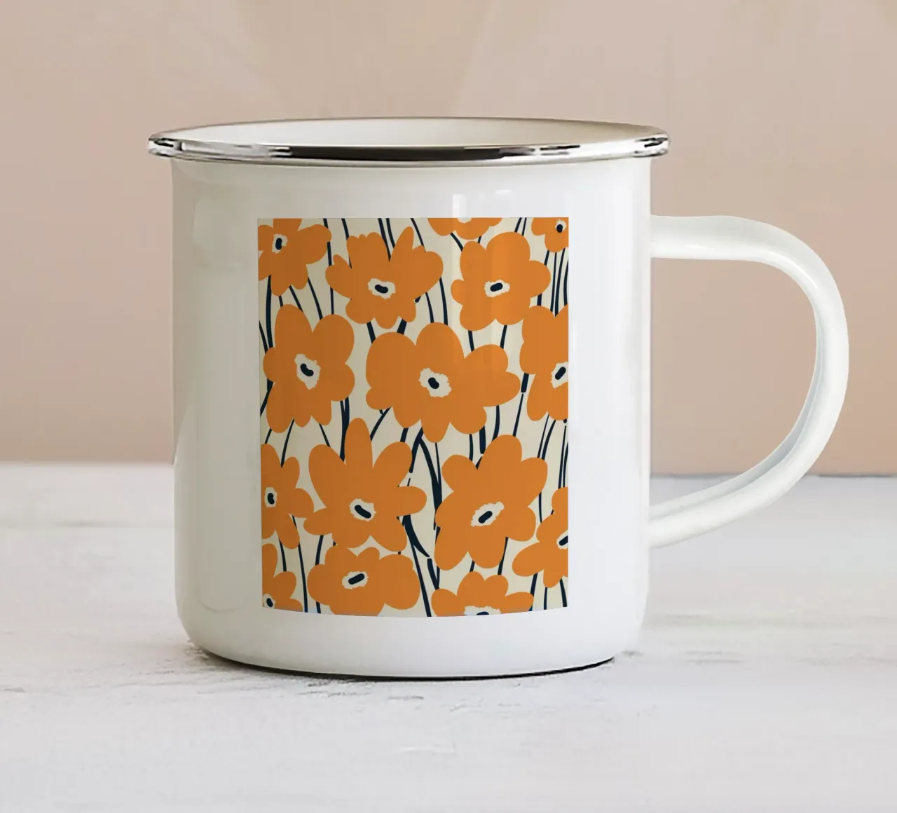Botanical pattern 09 enamel mug by Little Dean
