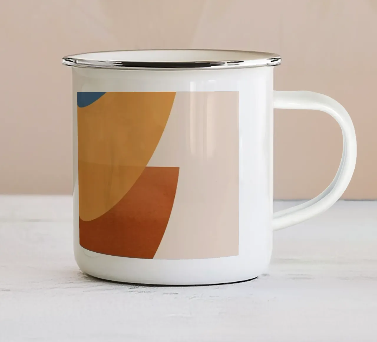 Abstrakte Minimalformen 54 Emaille Tasse von ThingDesign
