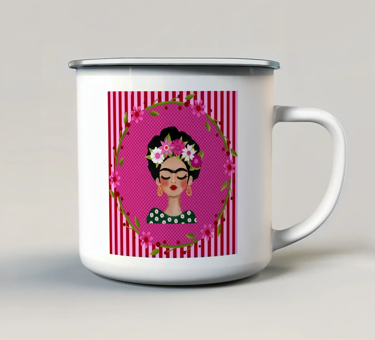 Frida impertinente tazza in smalto da ElfenStil
