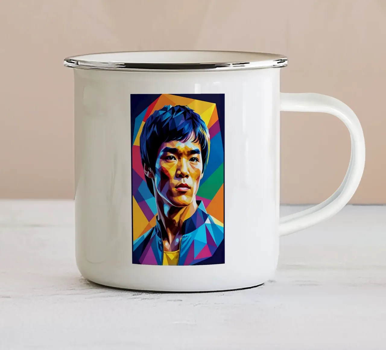 Bruce Lee pop art tazza in smalto da BONANZA