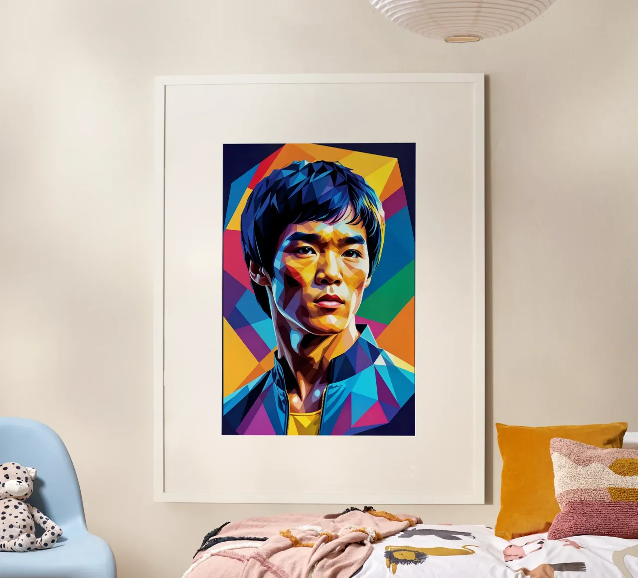 Bruce Lee pop art poster con telaio in plastica da BONANZA