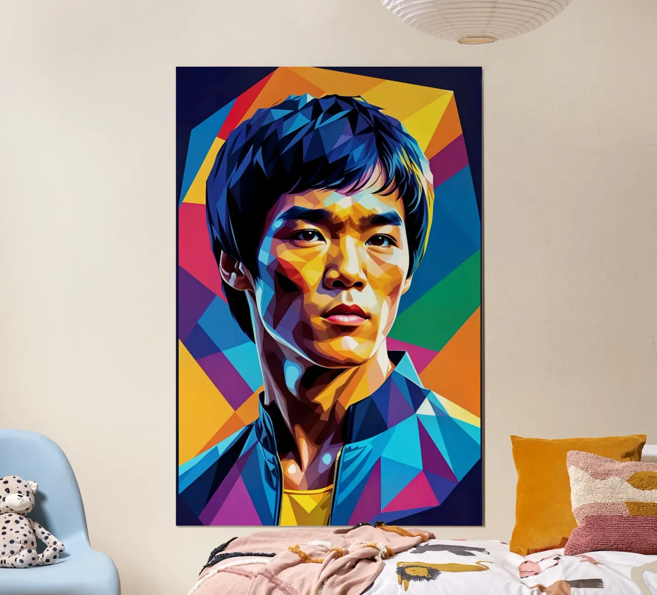 Bruce Lee pop art poster con telaio in plastica da BONANZA