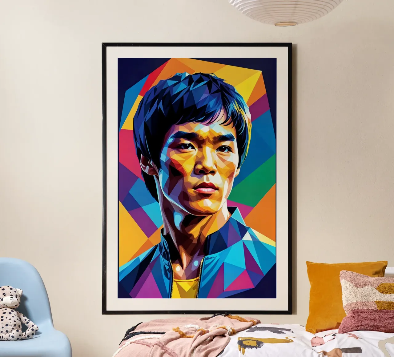 Bruce Lee pop art poster con telaio in plastica da BONANZA