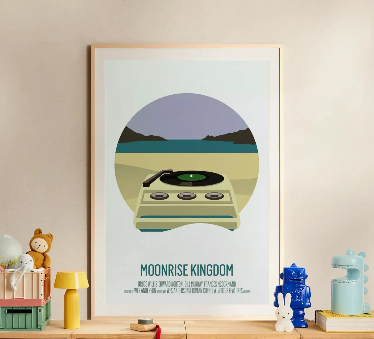 Moonrise Kingdom poster con telaio in alluminio da Bruno Morphet
