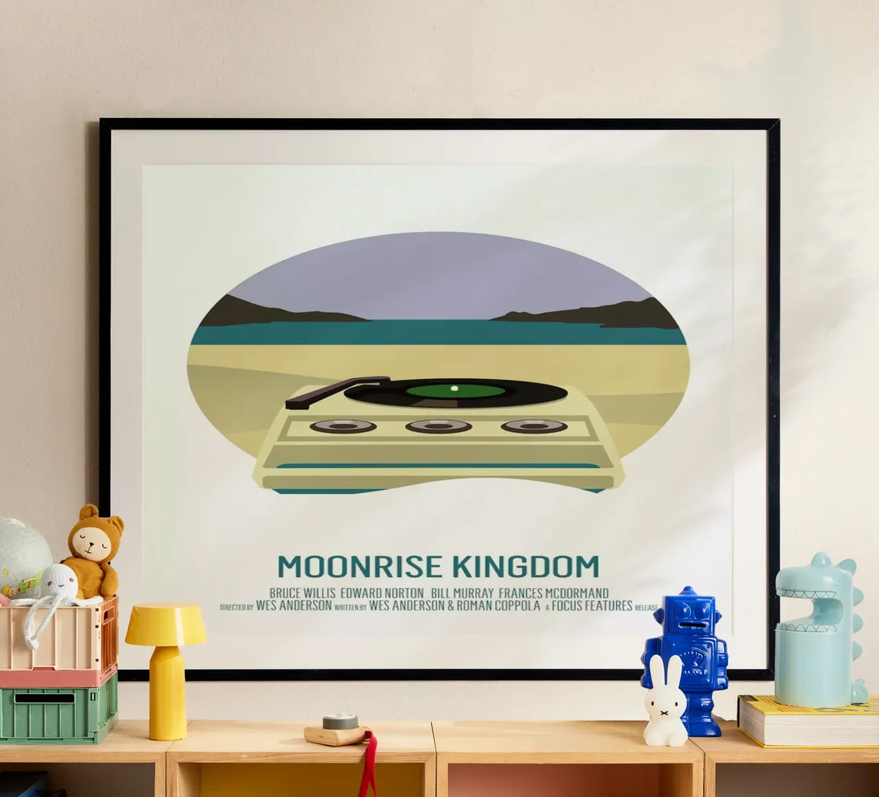 Moonrise Kingdom poster con telaio in alluminio da Bruno Morphet