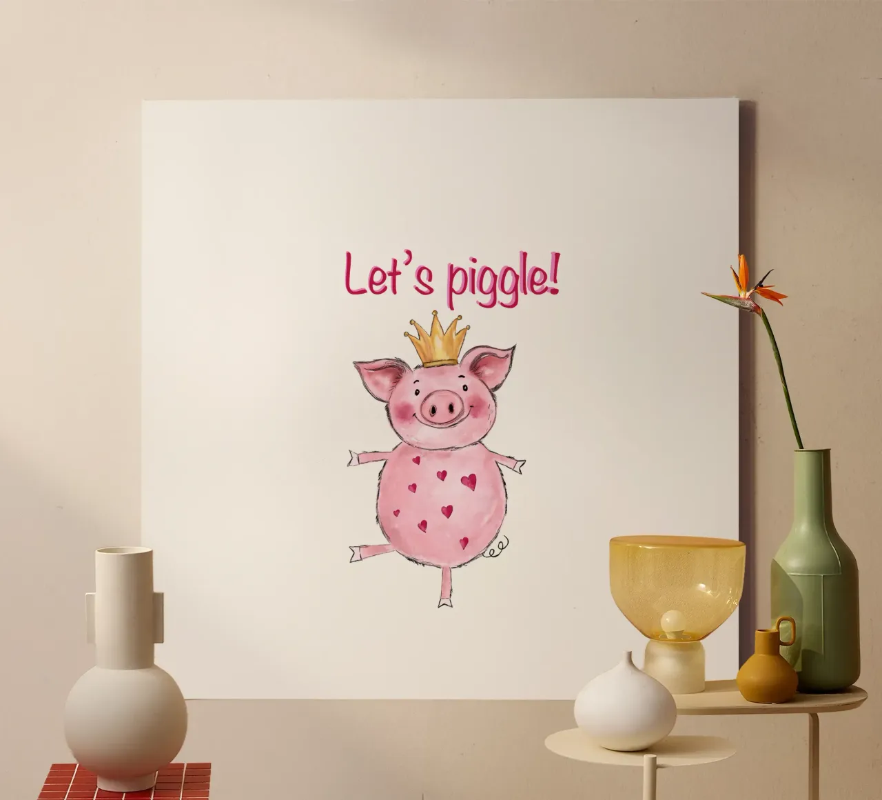 Let‘s piggle tela con Cornice a cassetta da ElfenStil