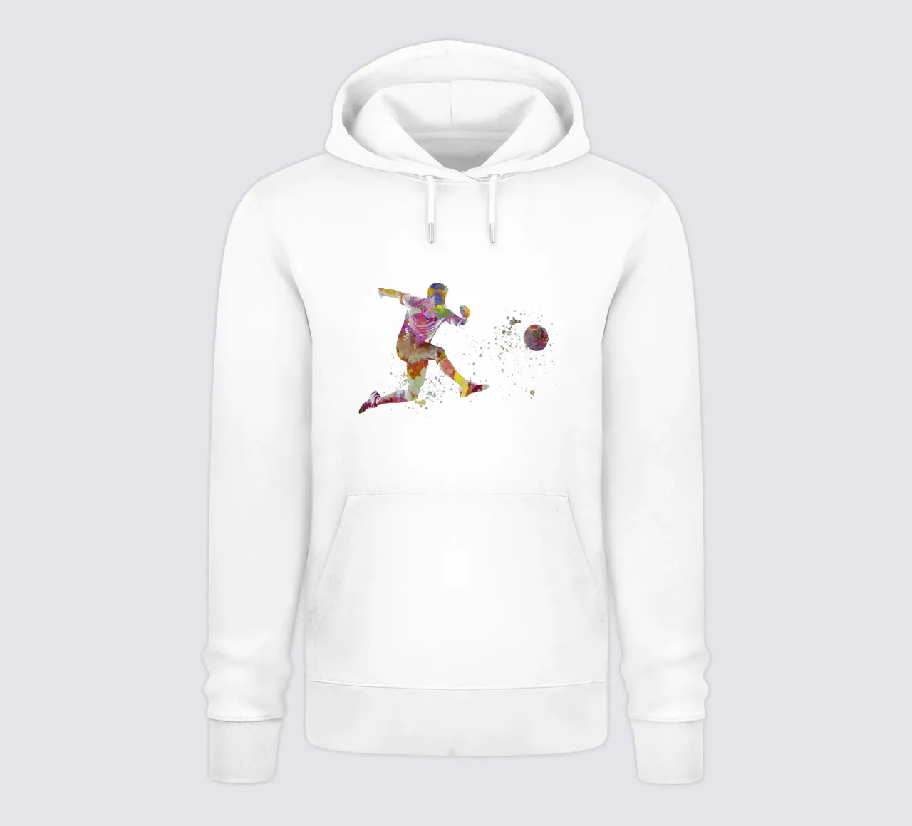 Giocatore di calcio ad acquerello felpa con cappuccio da ⚽ Sports Pulse