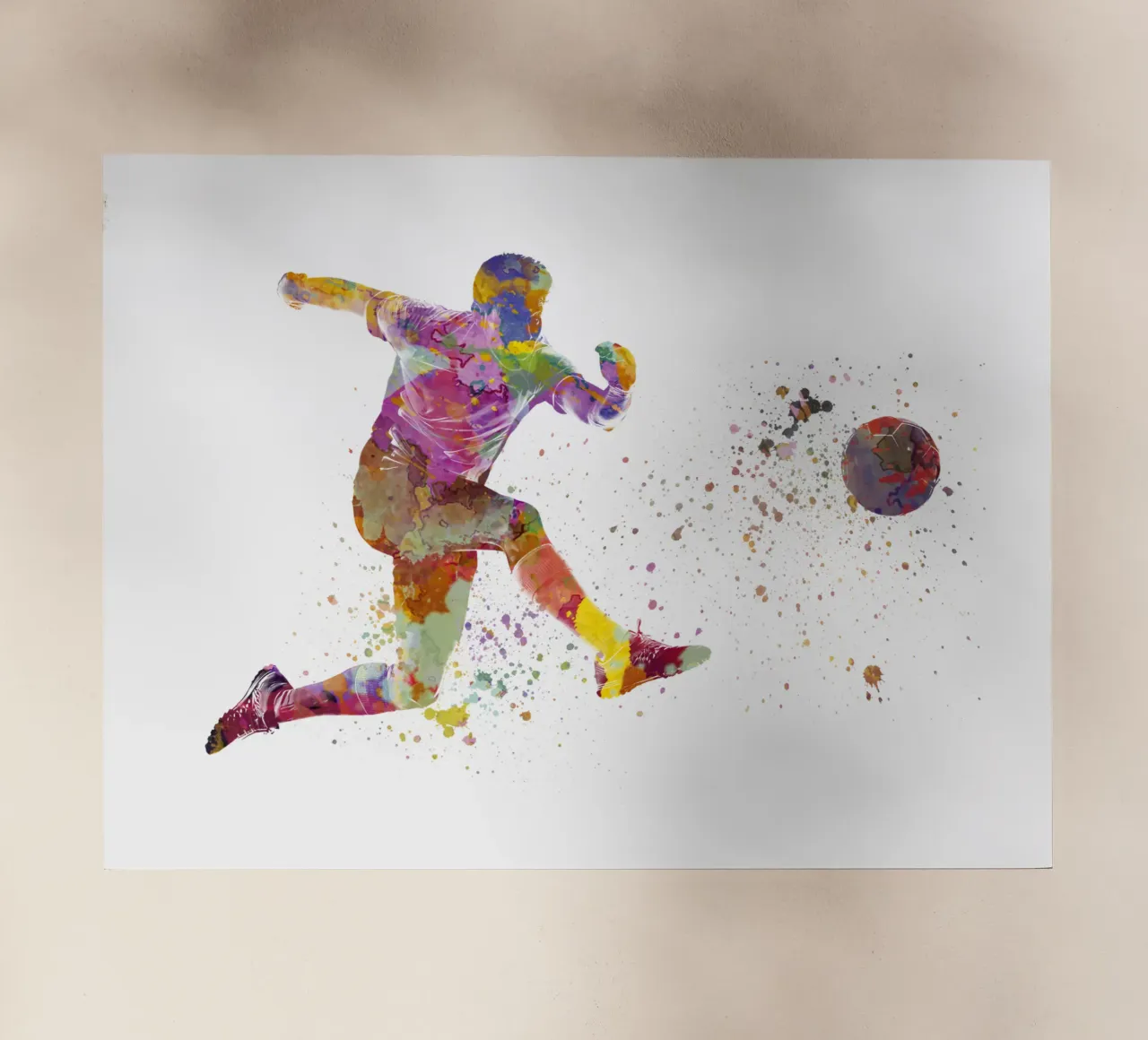 Giocatore di calcio ad acquerello pellicola backlit da ⚽ Sports Pulse