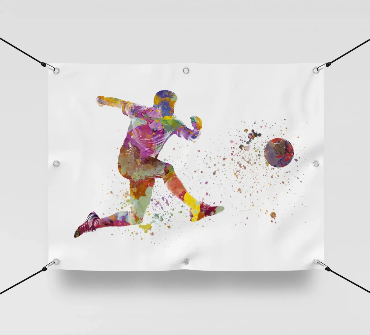 Giocatore di calcio ad acquerello telo in pvc da ⚽ Sports Pulse