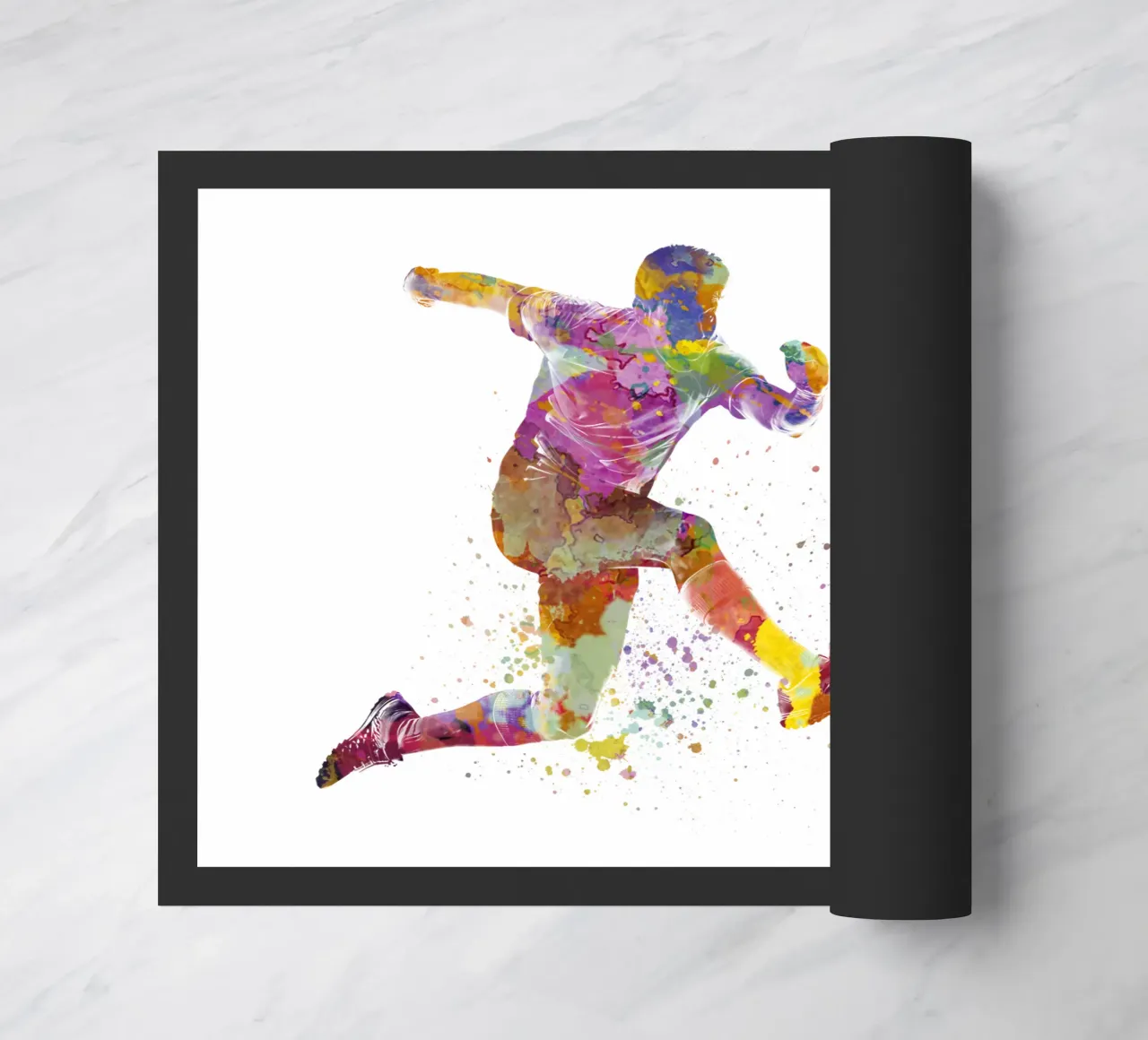 Giocatore di calcio ad acquerello zerbino da ⚽ Sports Pulse