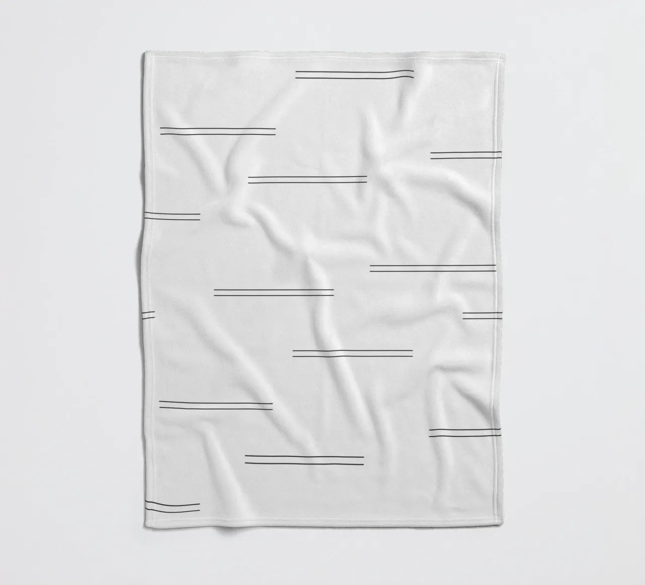 Linee doppie astratte minimali - Nero su bianco coperta in pile da Beauty in Simplicity