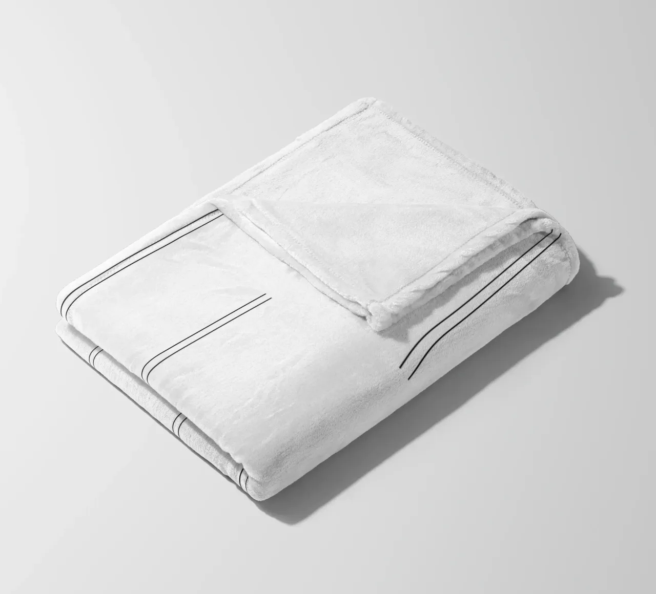 Linee doppie astratte minimali - Nero su bianco coperta in pile da Beauty in Simplicity