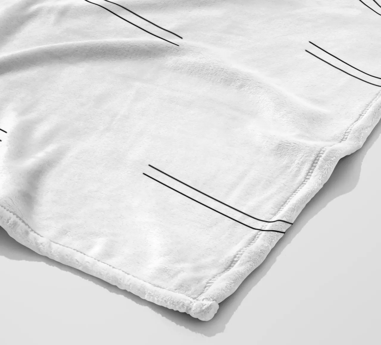 Linee doppie astratte minimali - Nero su bianco coperta in pile da Beauty in Simplicity