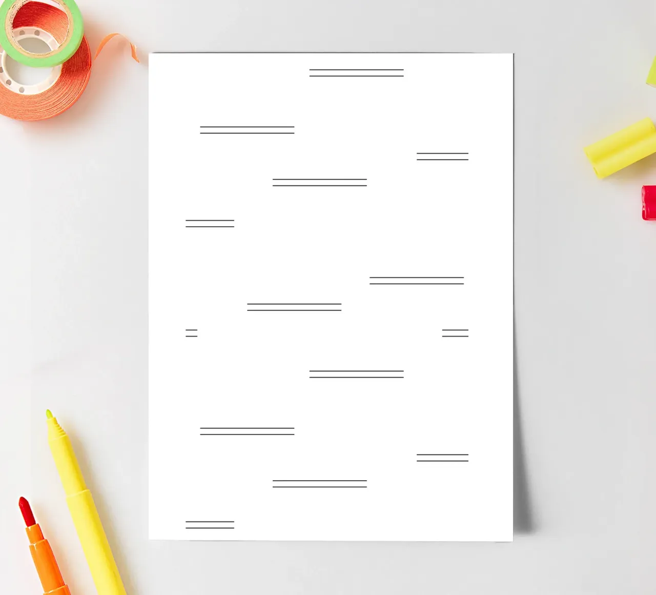 Minimal Abstract Double Lines | Black on White sticker sheet by Beauty in Simplicity
