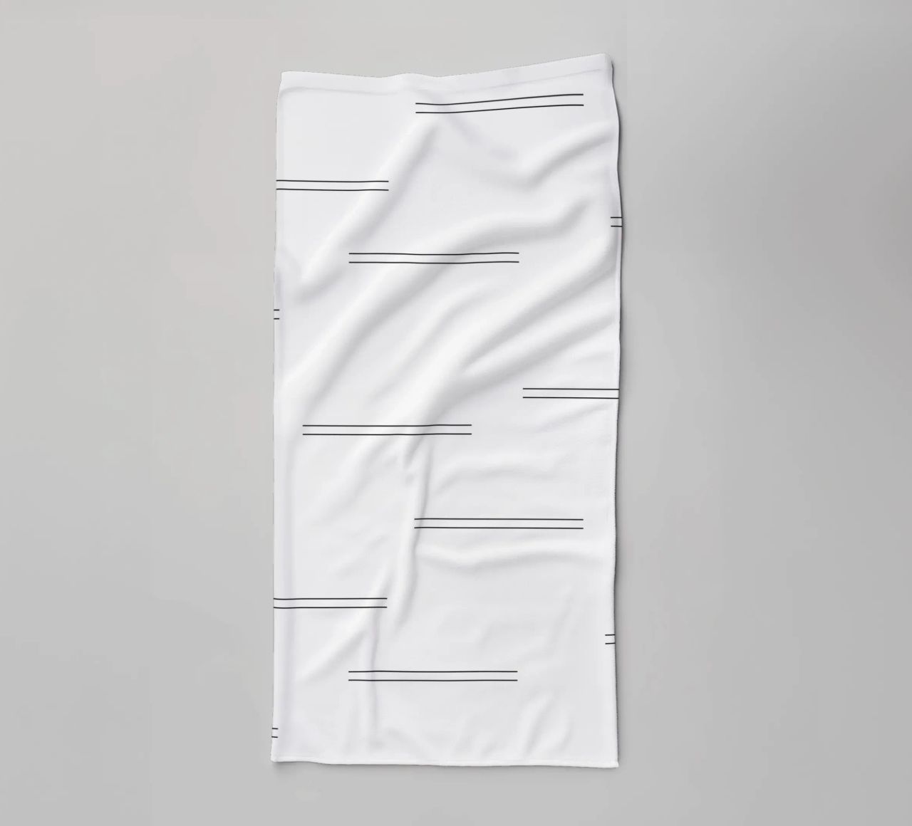 Linee doppie astratte minimali - Nero su bianco asciugamano da bagno da Beauty in Simplicity