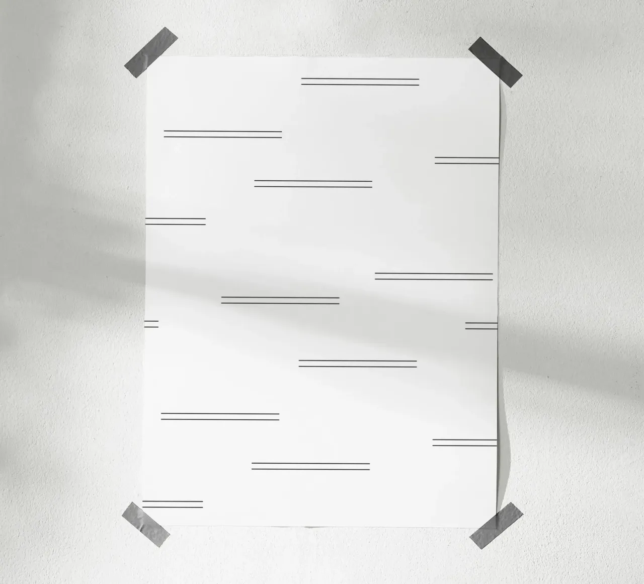 Linee doppie astratte minimali - Nero su bianco carta hahnemühle da Beauty in Simplicity