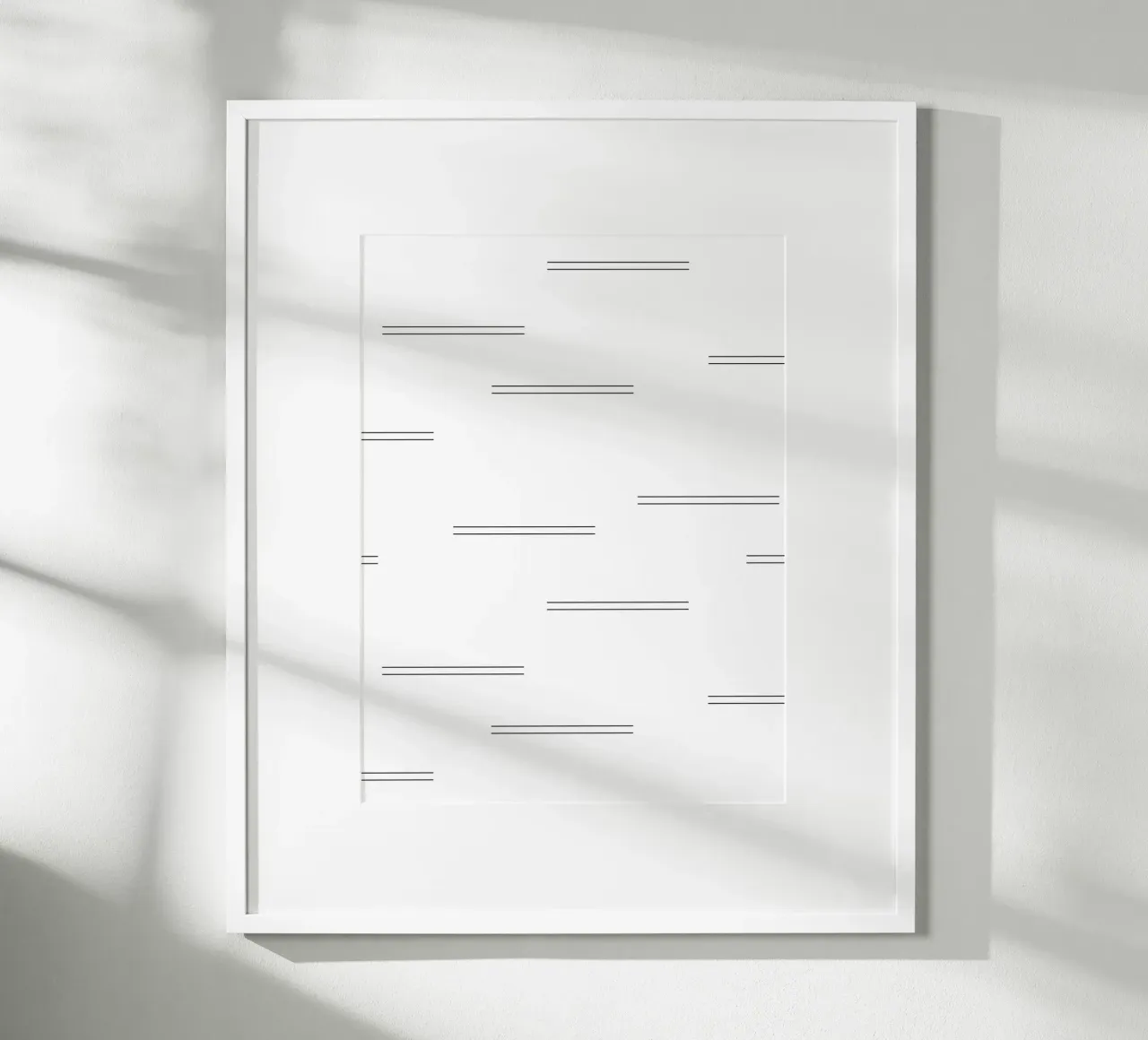 Linee doppie astratte minimali - Nero su bianco carta hahnemühle da Beauty in Simplicity