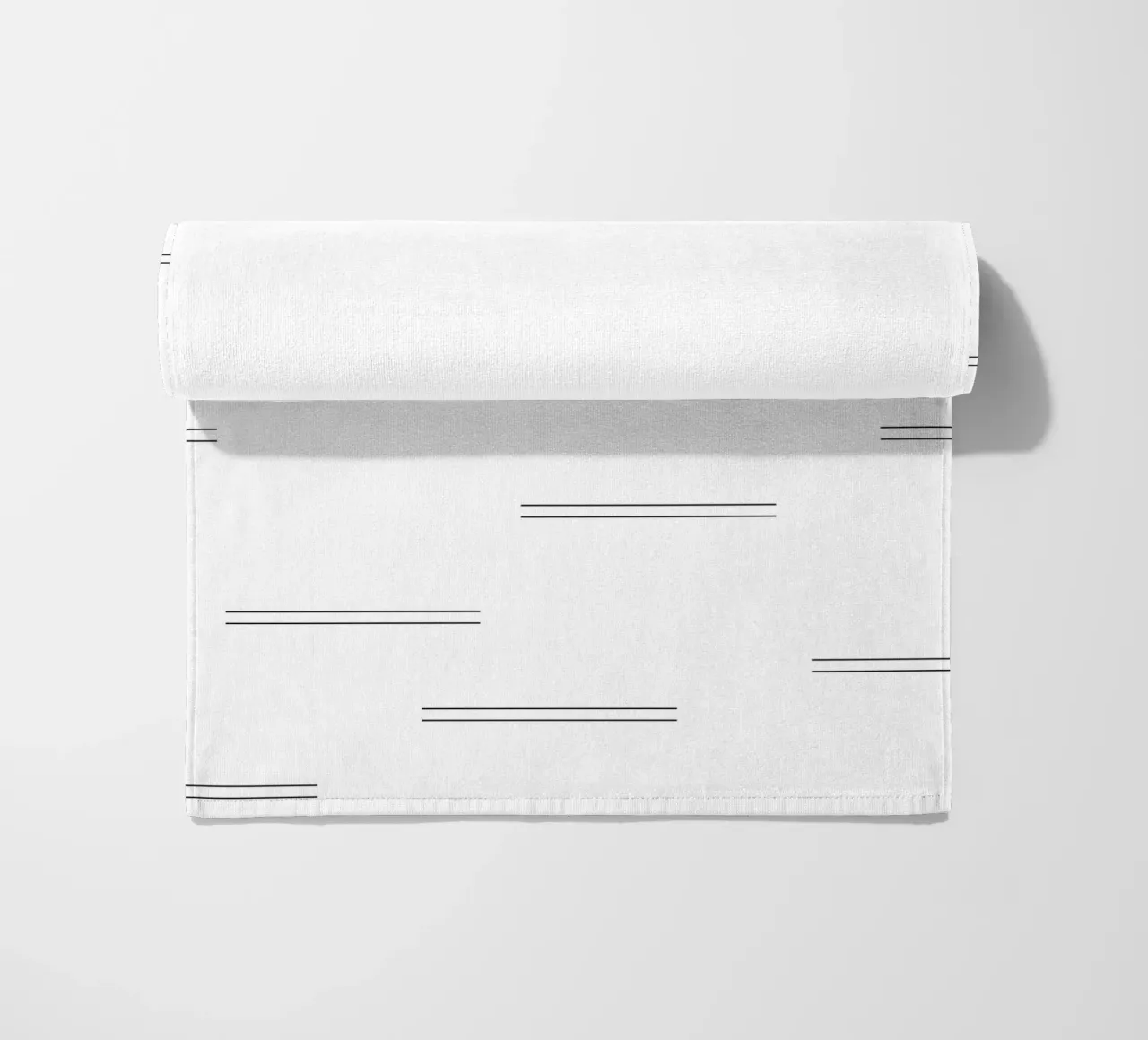 Linee doppie astratte minimali - Nero su bianco telo mare da Beauty in Simplicity