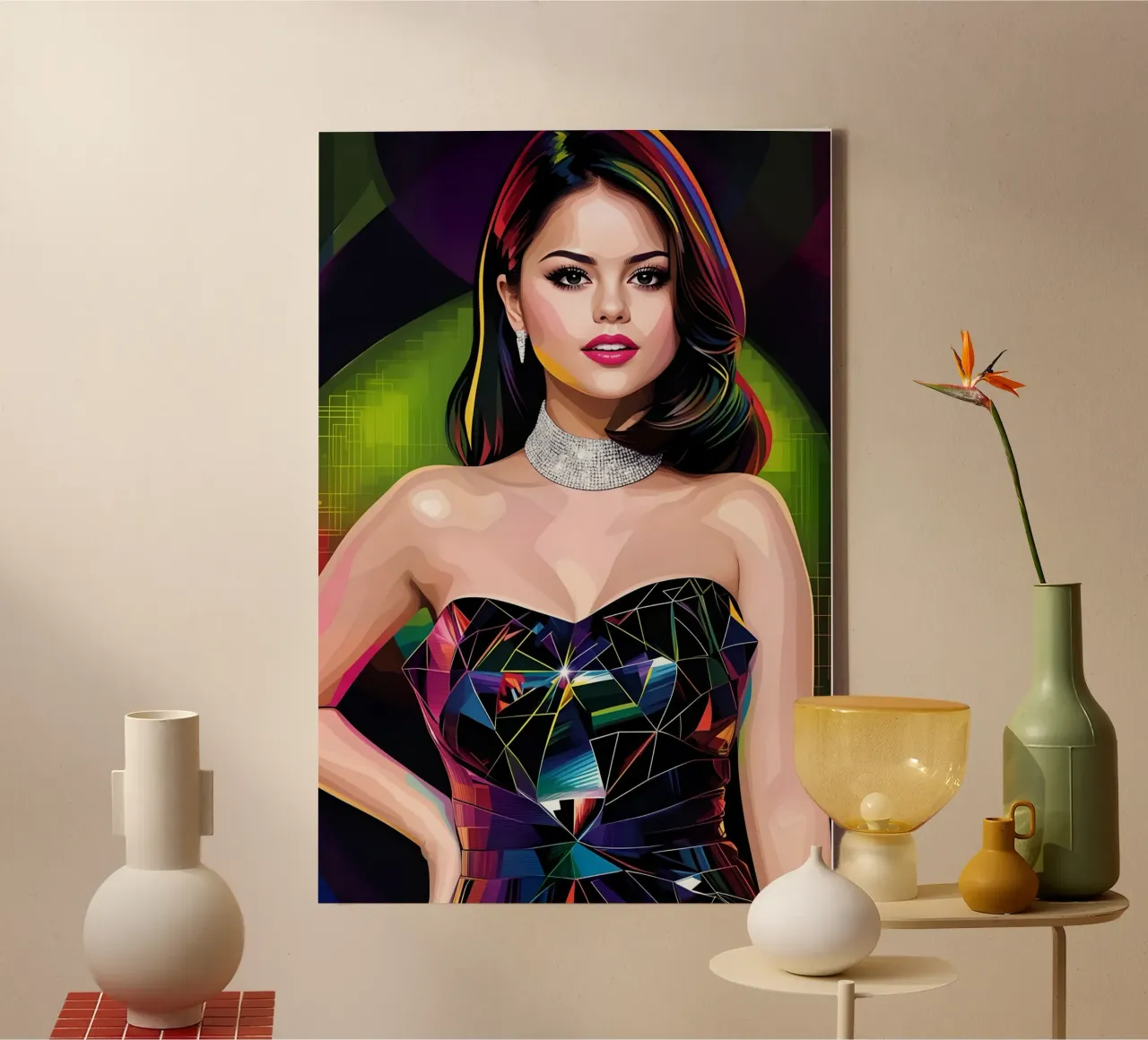 Selena Gomez kunst canvas met Baklijst van BONANZA