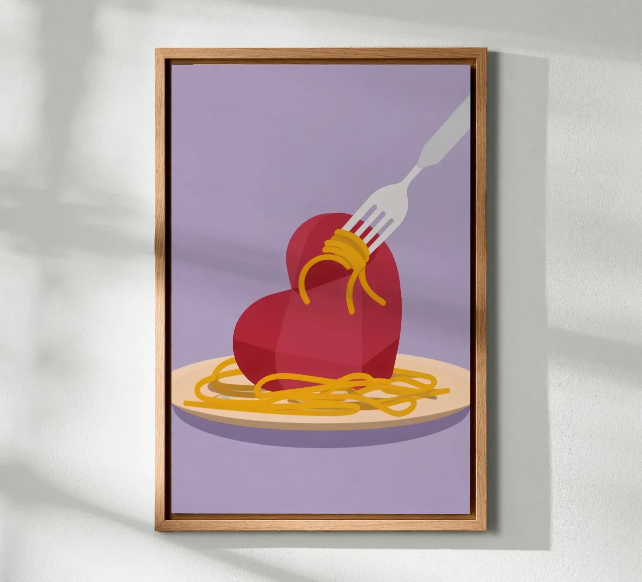 Heart Of Spaghetti tela con Cornice a cassetta da Nova Glaze