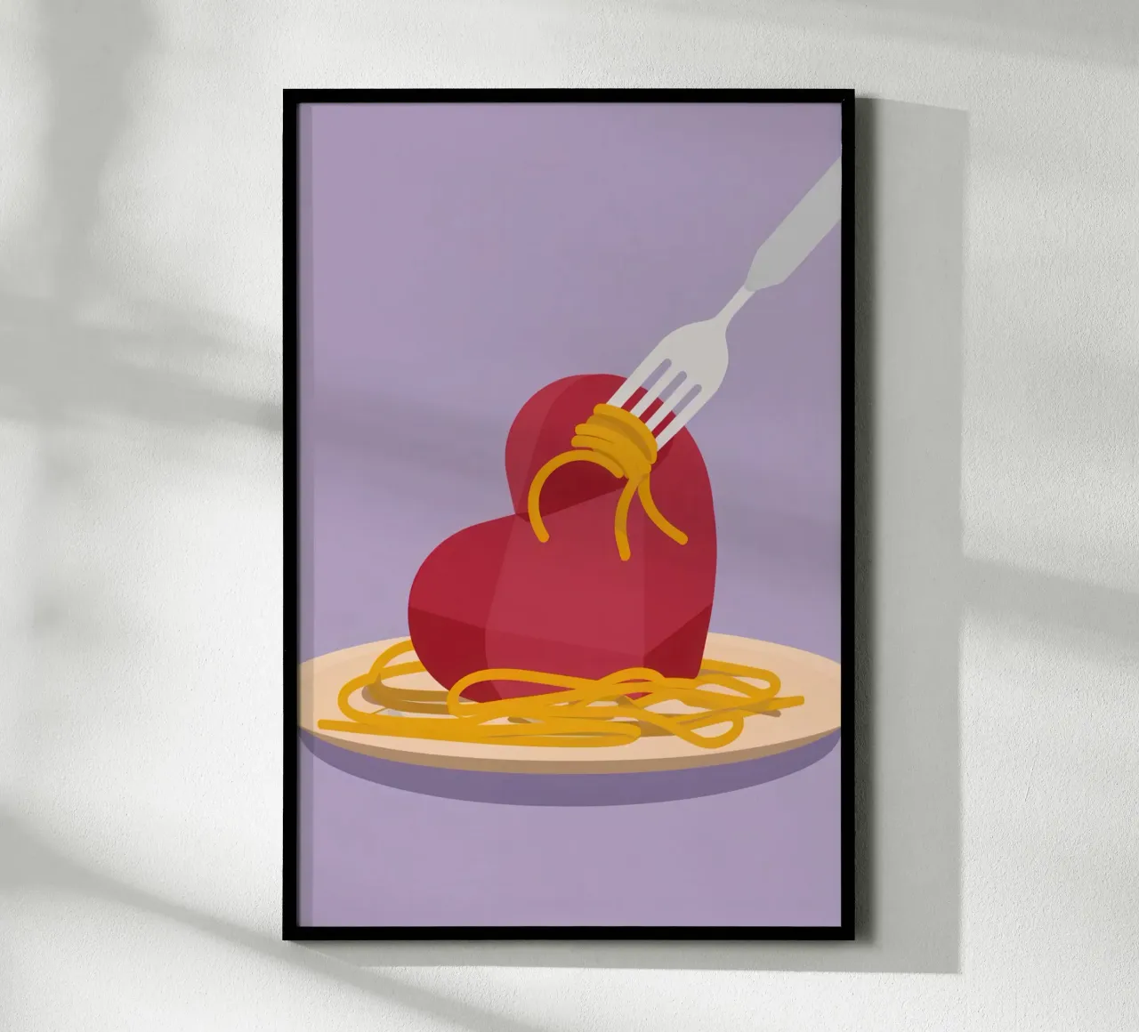 Heart Of Spaghetti poster con telaio in alluminio da Nova Glaze