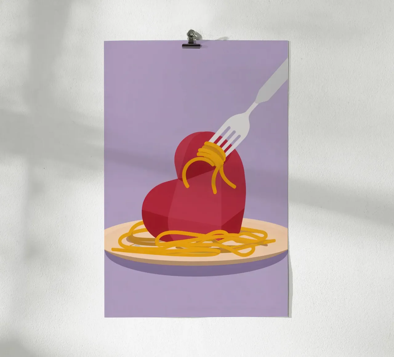 Heart Of Spaghetti poster con telaio in alluminio da Nova Glaze