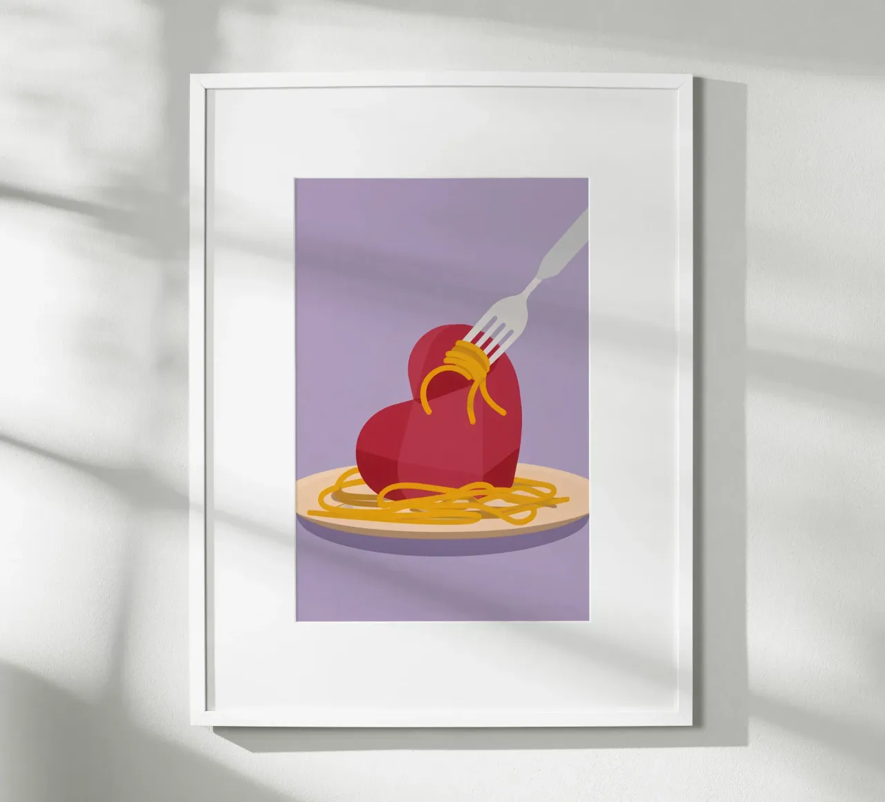 Heart Of Spaghetti poster con telaio in alluminio da Nova Glaze