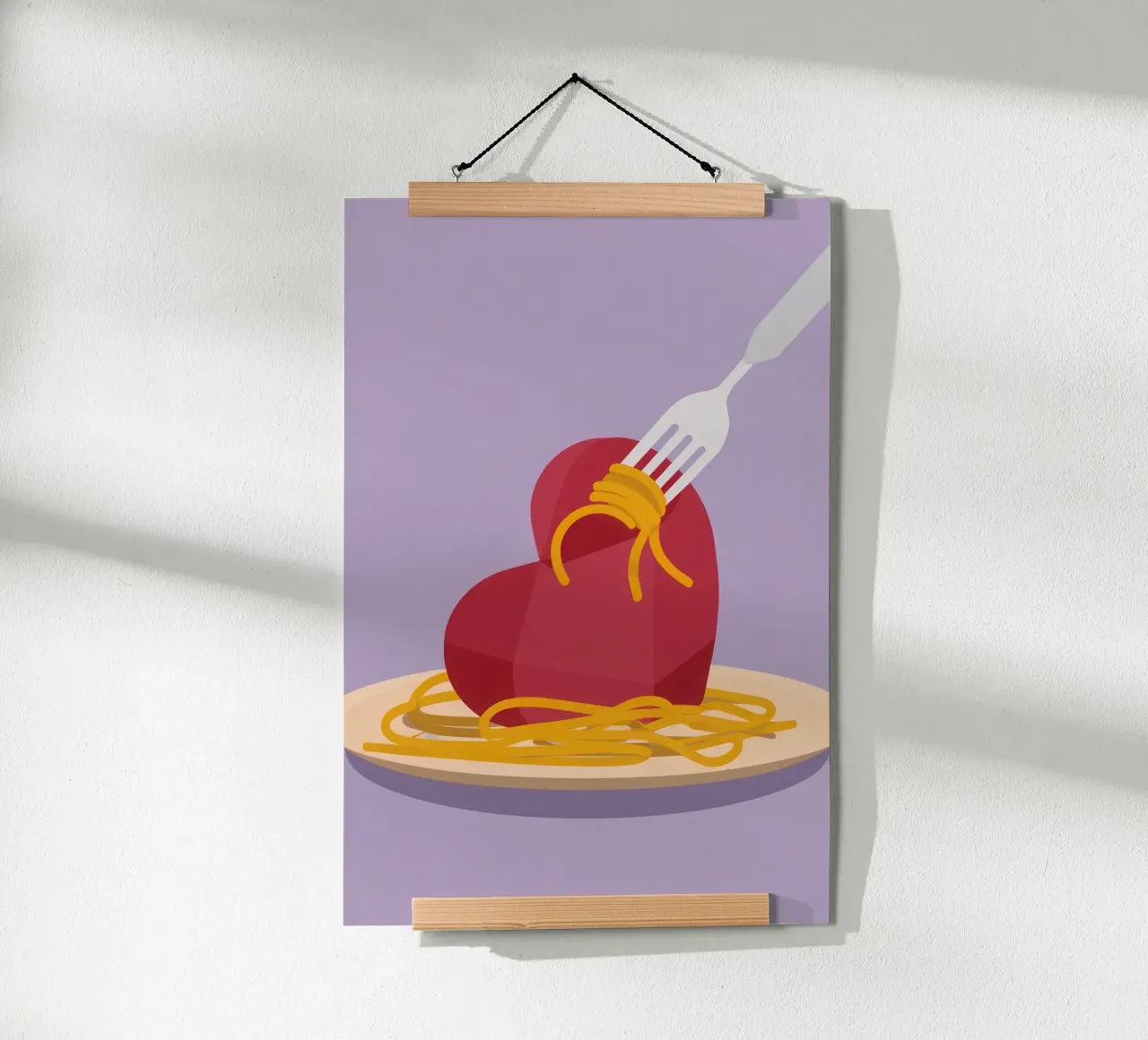 Heart Of Spaghetti poster con telaio in alluminio da Nova Glaze
