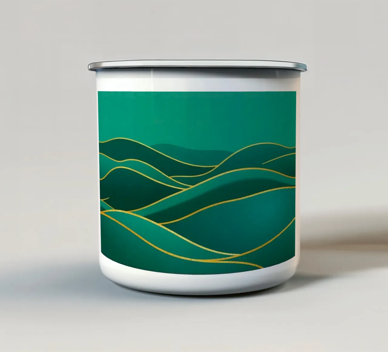 Un viaggio verdeggiante tra le colline: tazza in smalto da Artistic-shop