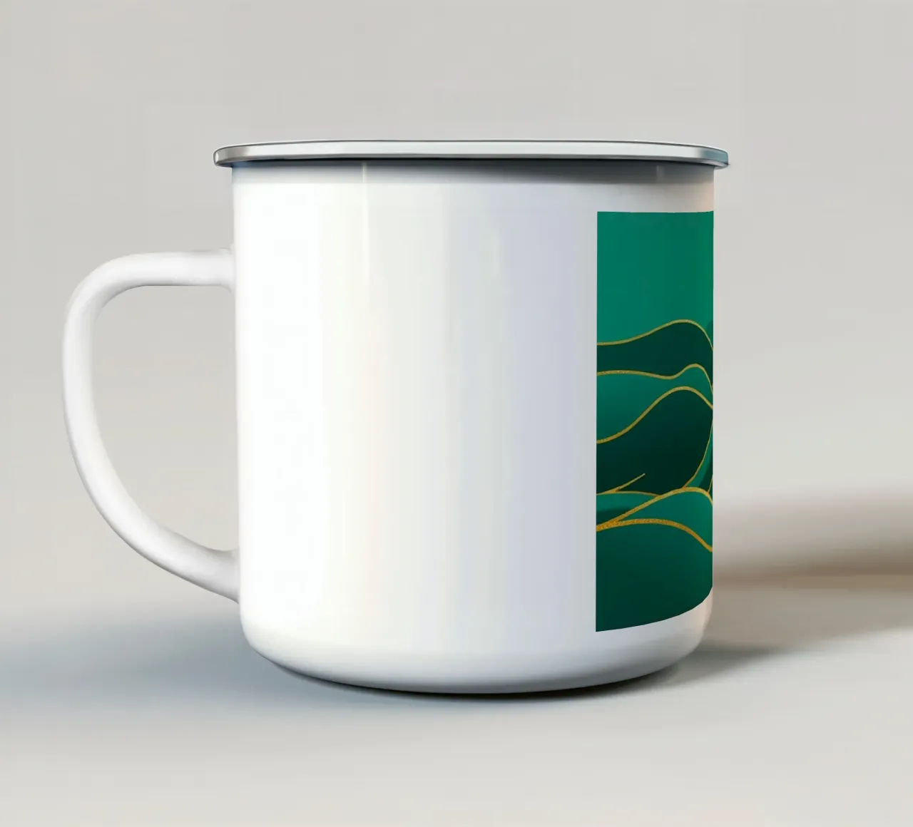 Un viaggio verdeggiante tra le colline: tazza in smalto da Artistic-shop