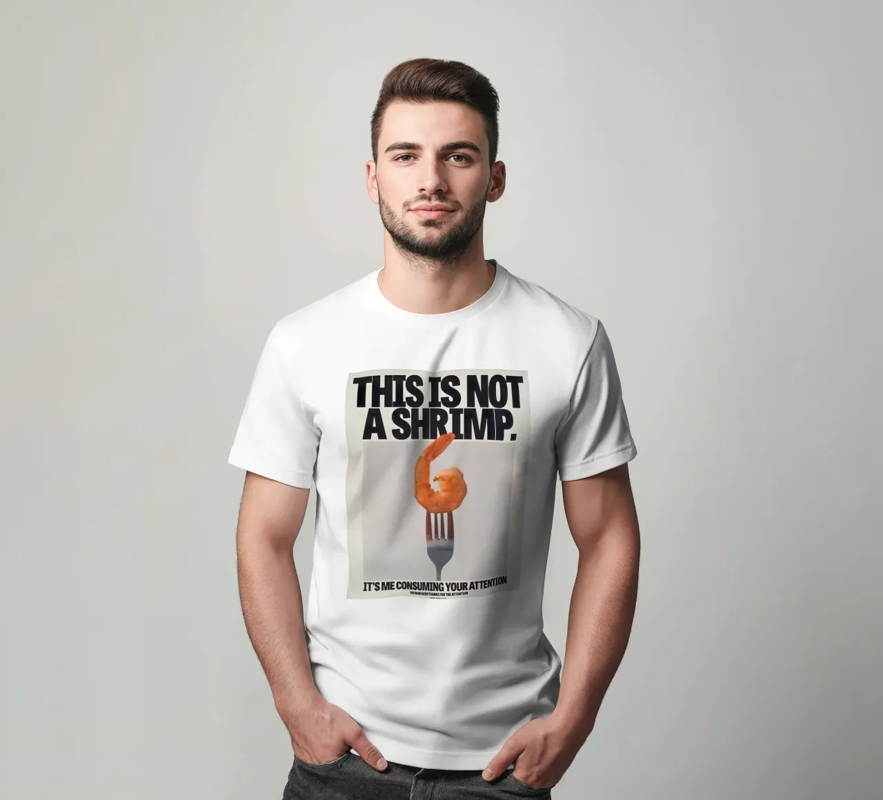 "THIS NOT A SHRIMP" t-shirt da Type & Tape