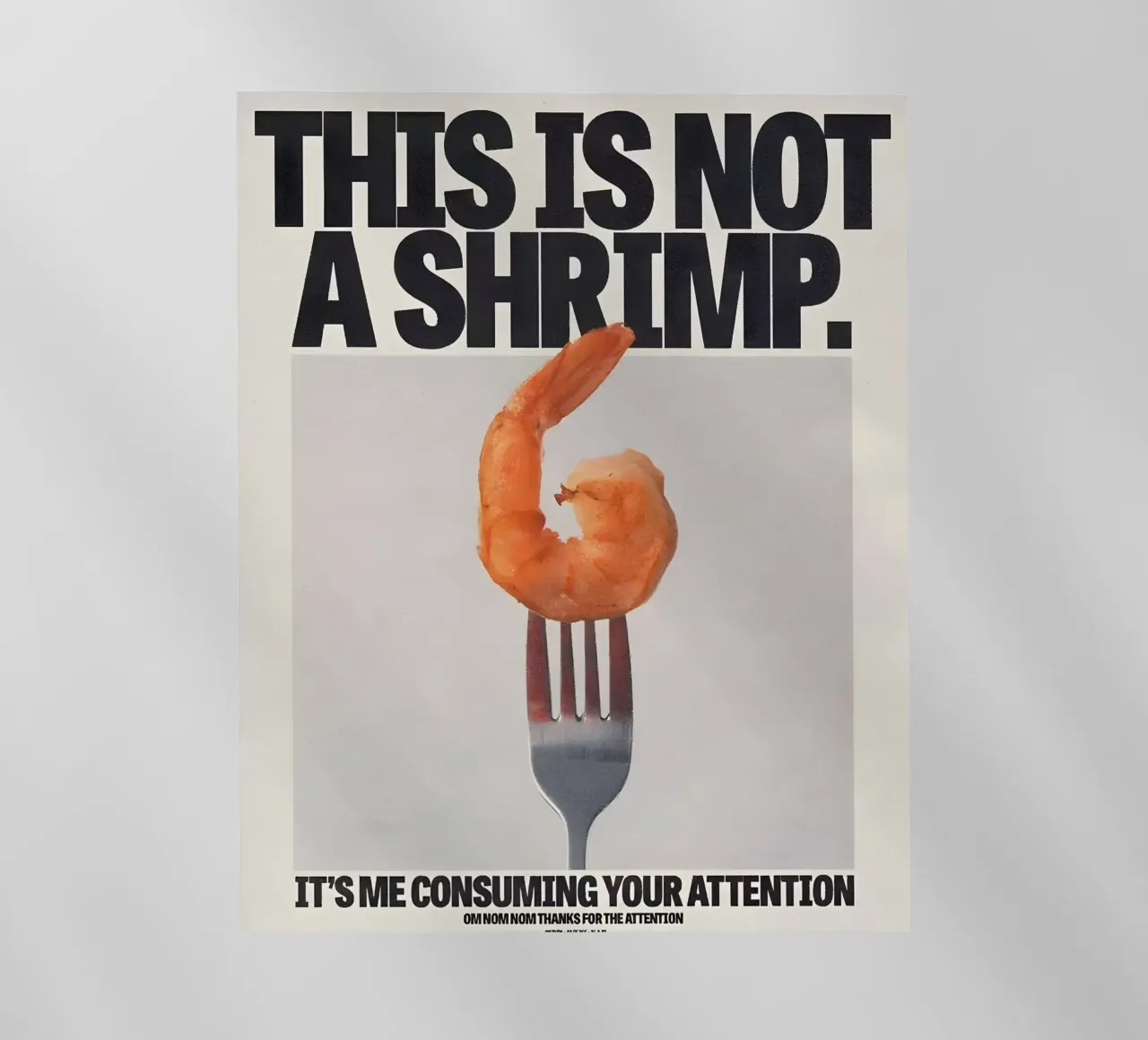 "THIS NOT A SHRIMP" pellicola backlit da Type & Tape