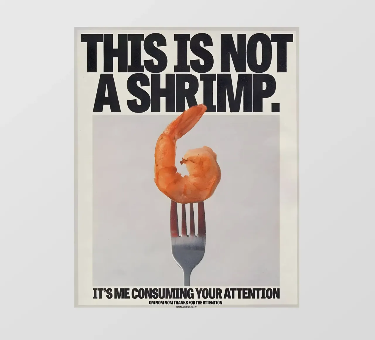 "THIS NOT A SHRIMP" telo in pvc da Type & Tape