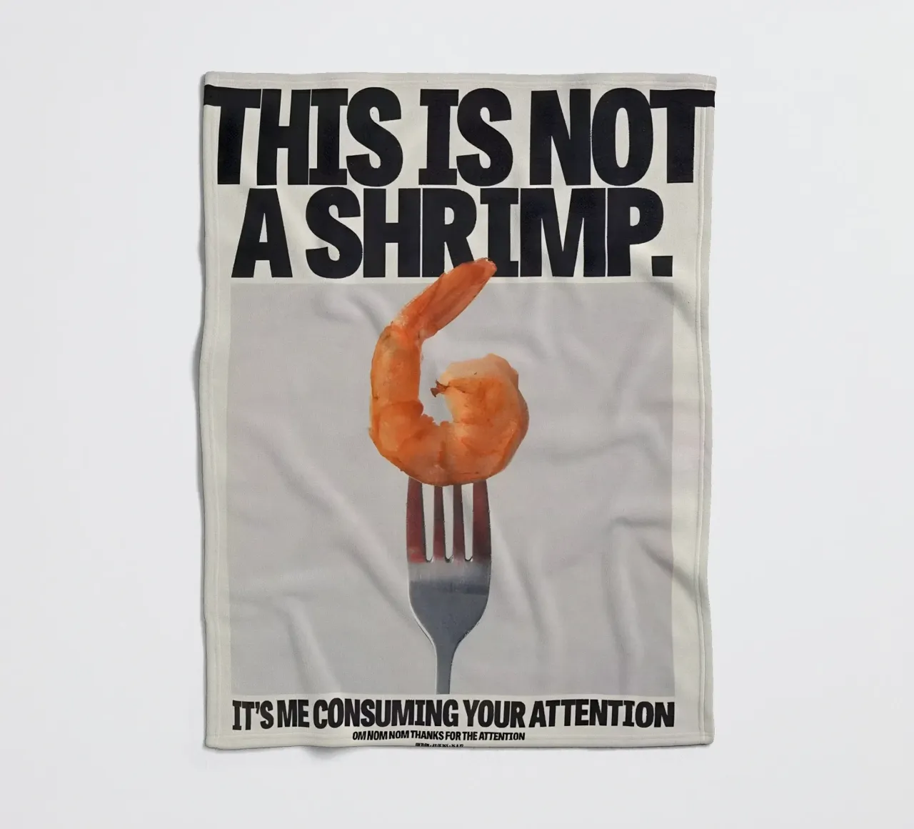 "THIS NOT A SHRIMP" coperta in pile da Type & Tape
