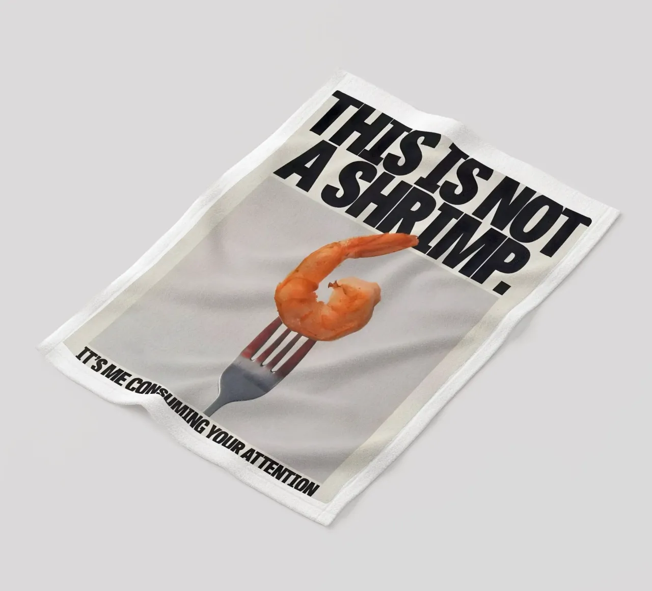 "THIS NOT A SHRIMP" coperta in pile da Type & Tape