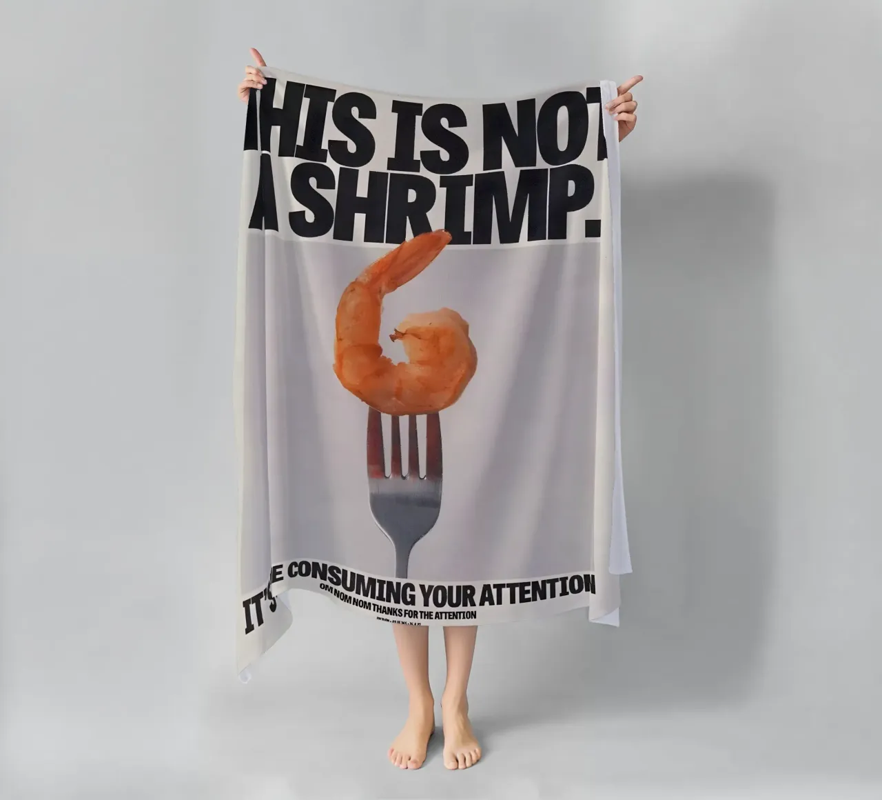 "THIS NOT A SHRIMP" telo mare da Type & Tape