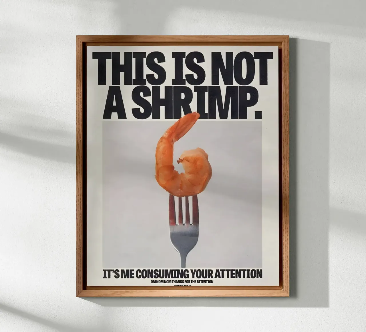 "THIS NOT A SHRIMP" alluminio dibond da Type & Tape
