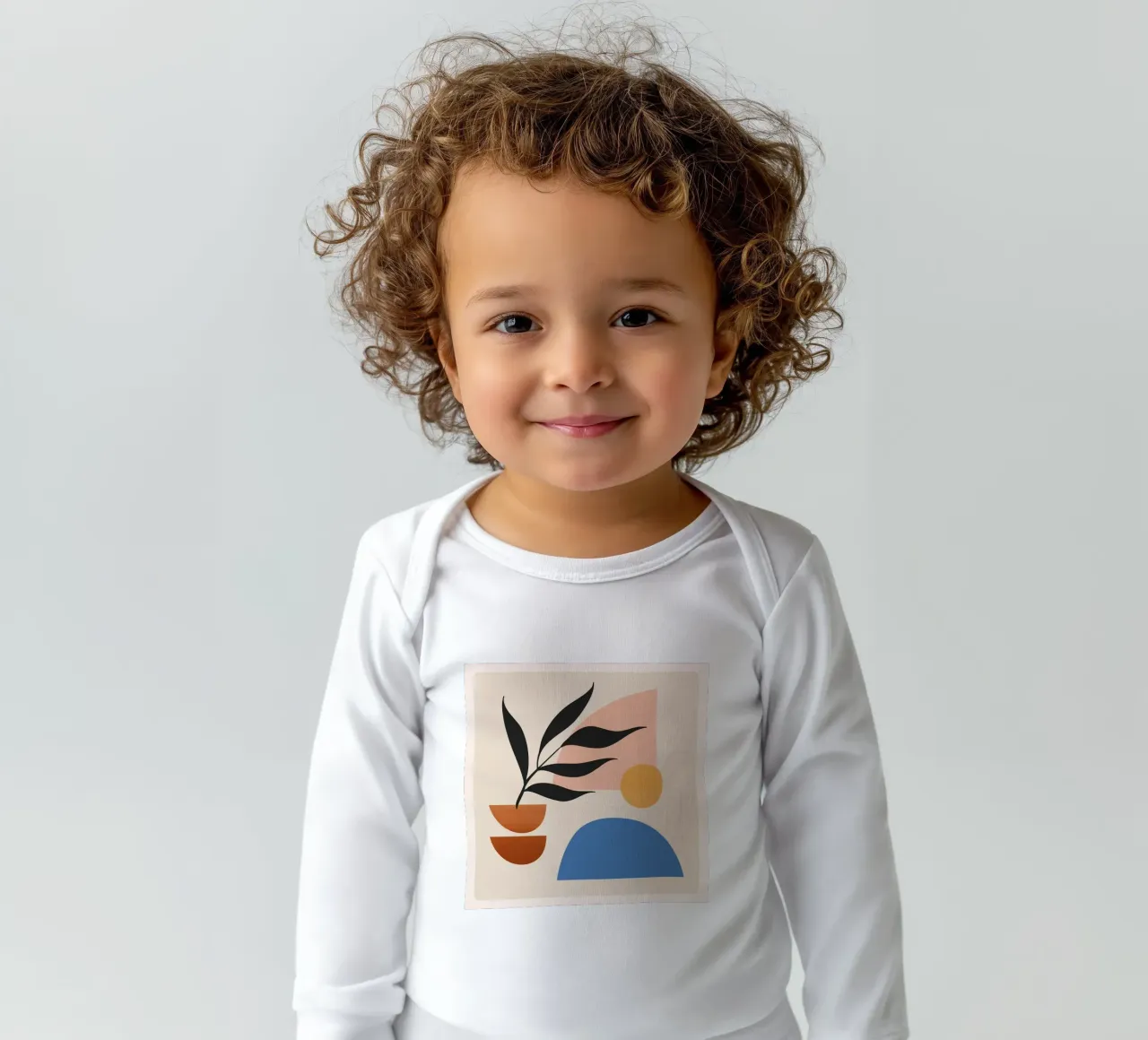 Abstract Minimal Shapes 55 long-sleeve baby romper by ThingDesign