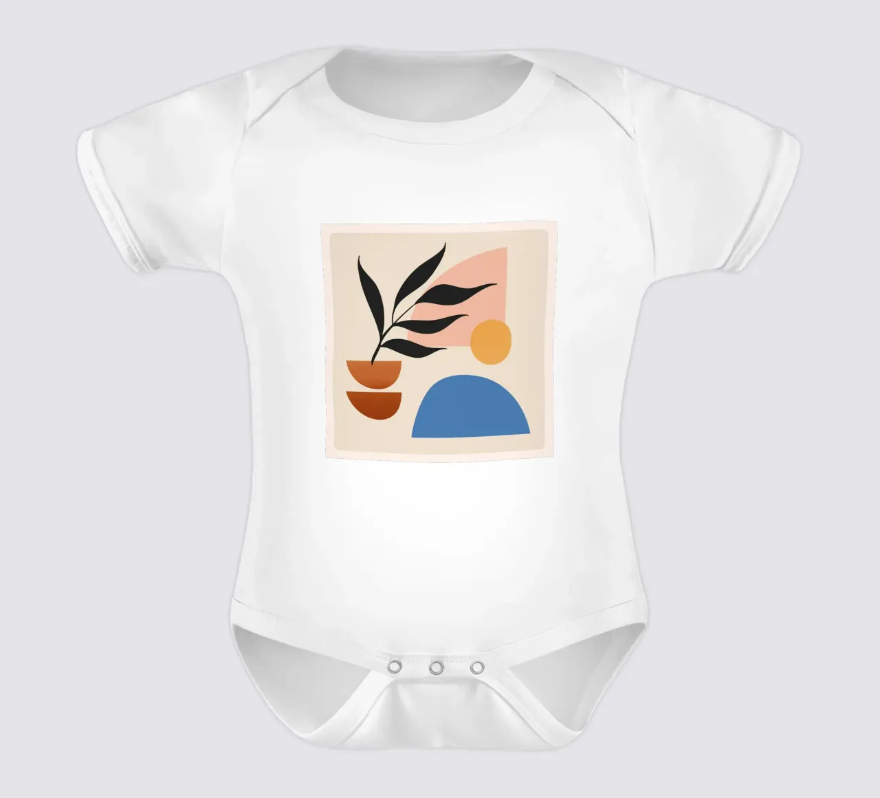 Abstract Minimal Shapes 55 short-sleeve baby romper by ThingDesign
