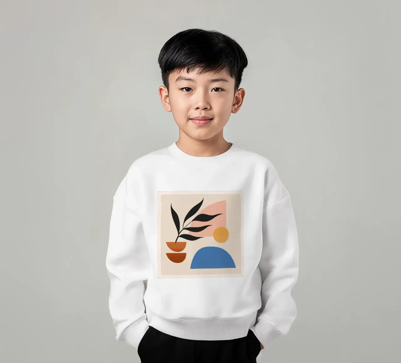 Abstract Minimal Shapes 55 kids sweatshirt by ThingDesign
