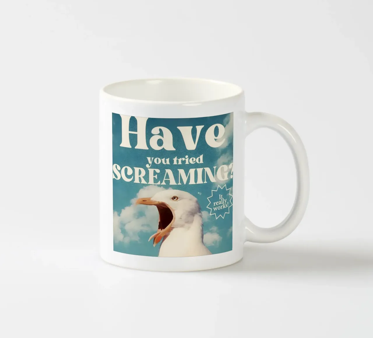 "Have you tried SCREAMING? tazza in ceramica da Type & Tape