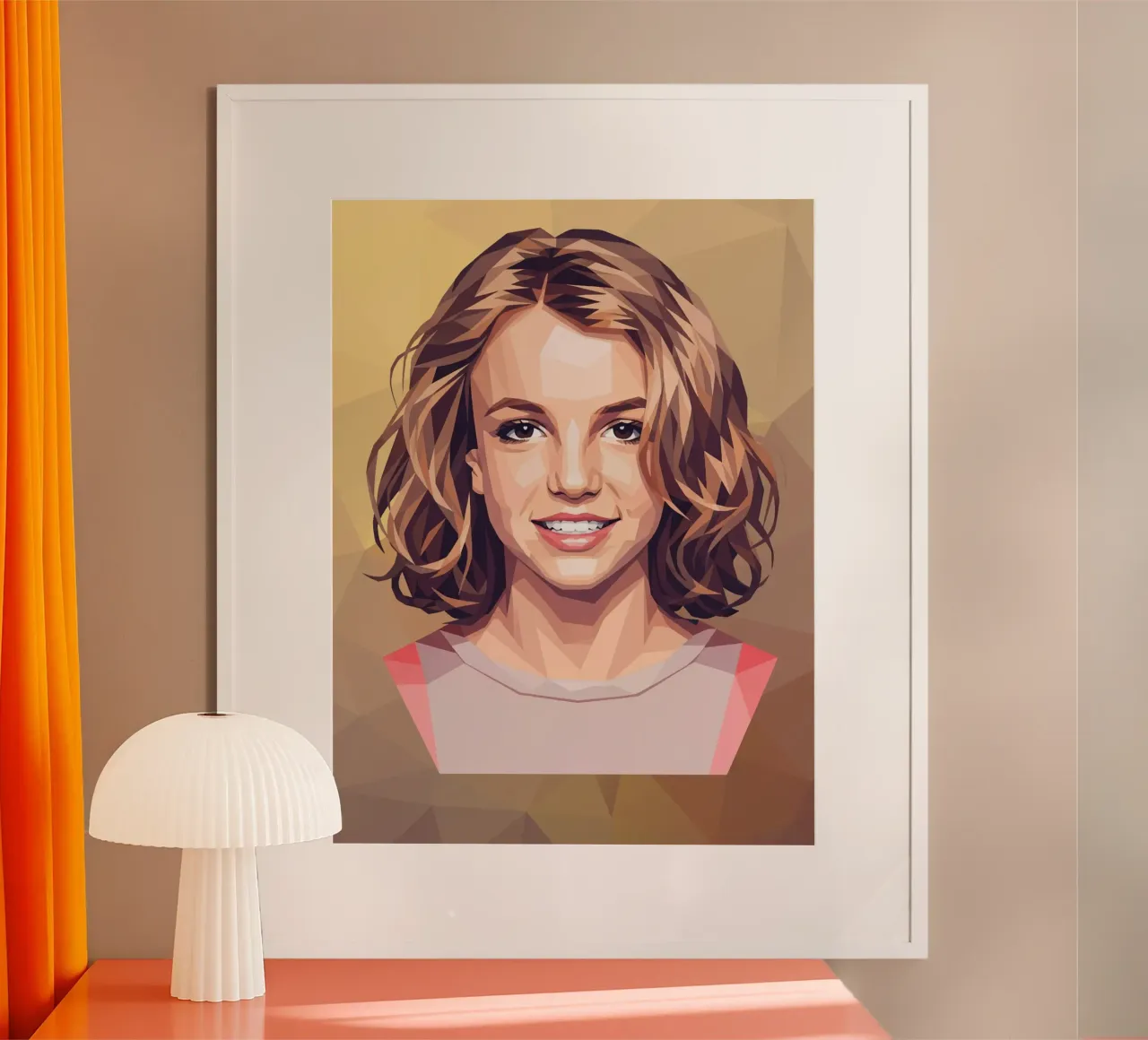 Britney Spears Lowpoly poster con telaio in alluminio da Low Profile