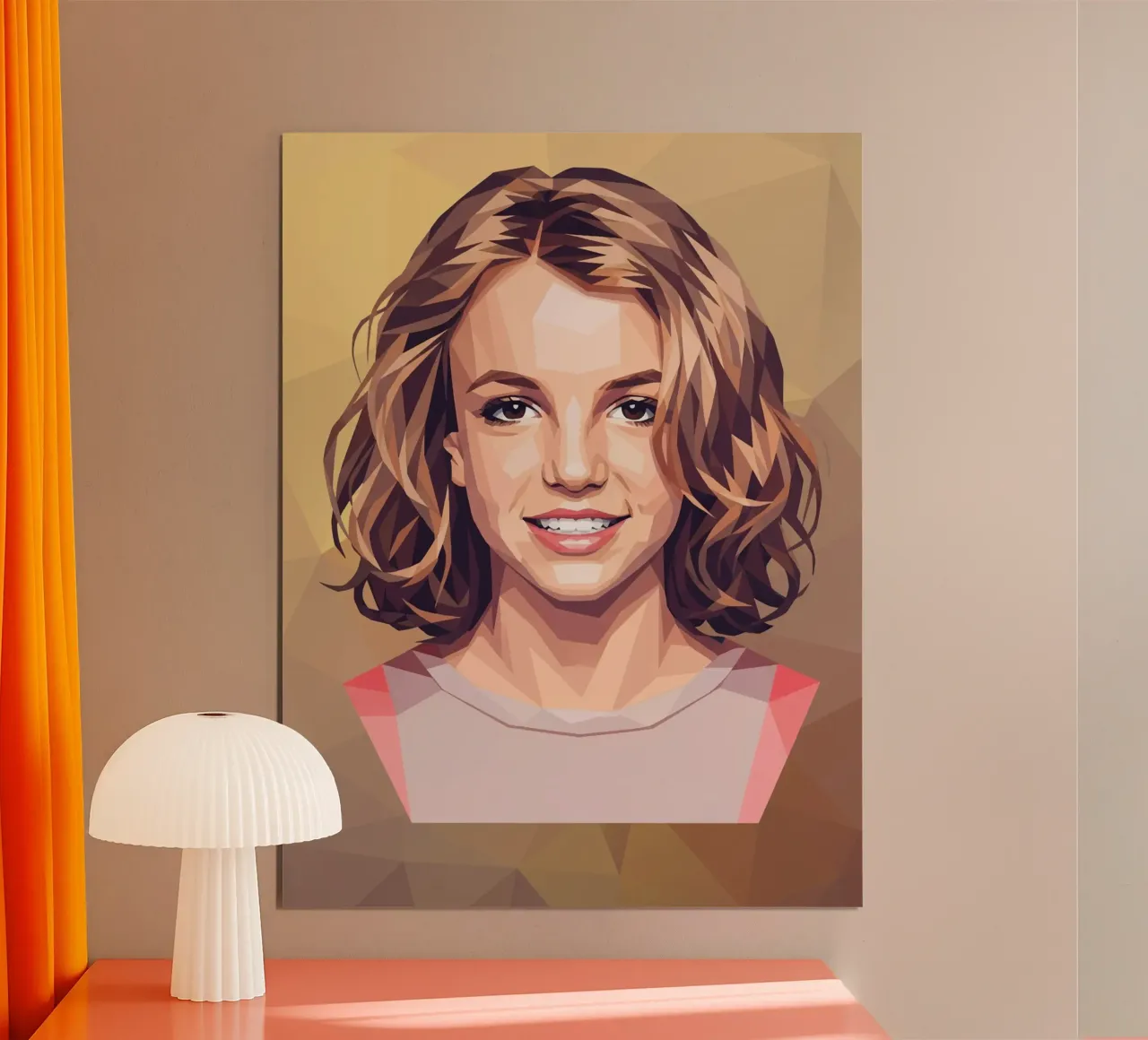 Britney Spears Lowpoly poster con telaio in alluminio da Low Profile