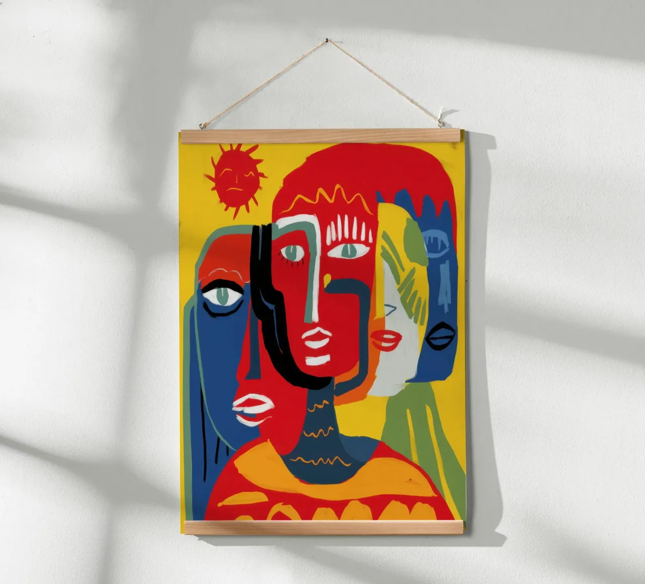 Trinità umana primordiale poster con telaio in plastica da Nova Glaze