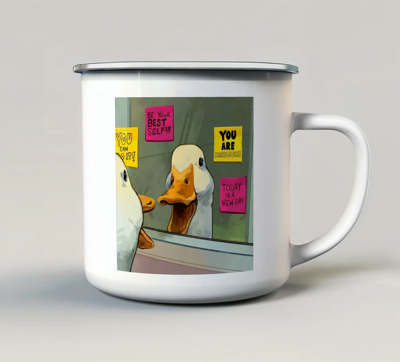 "BE YOUR BEST SELF!" tazza in smalto da Type & Tape