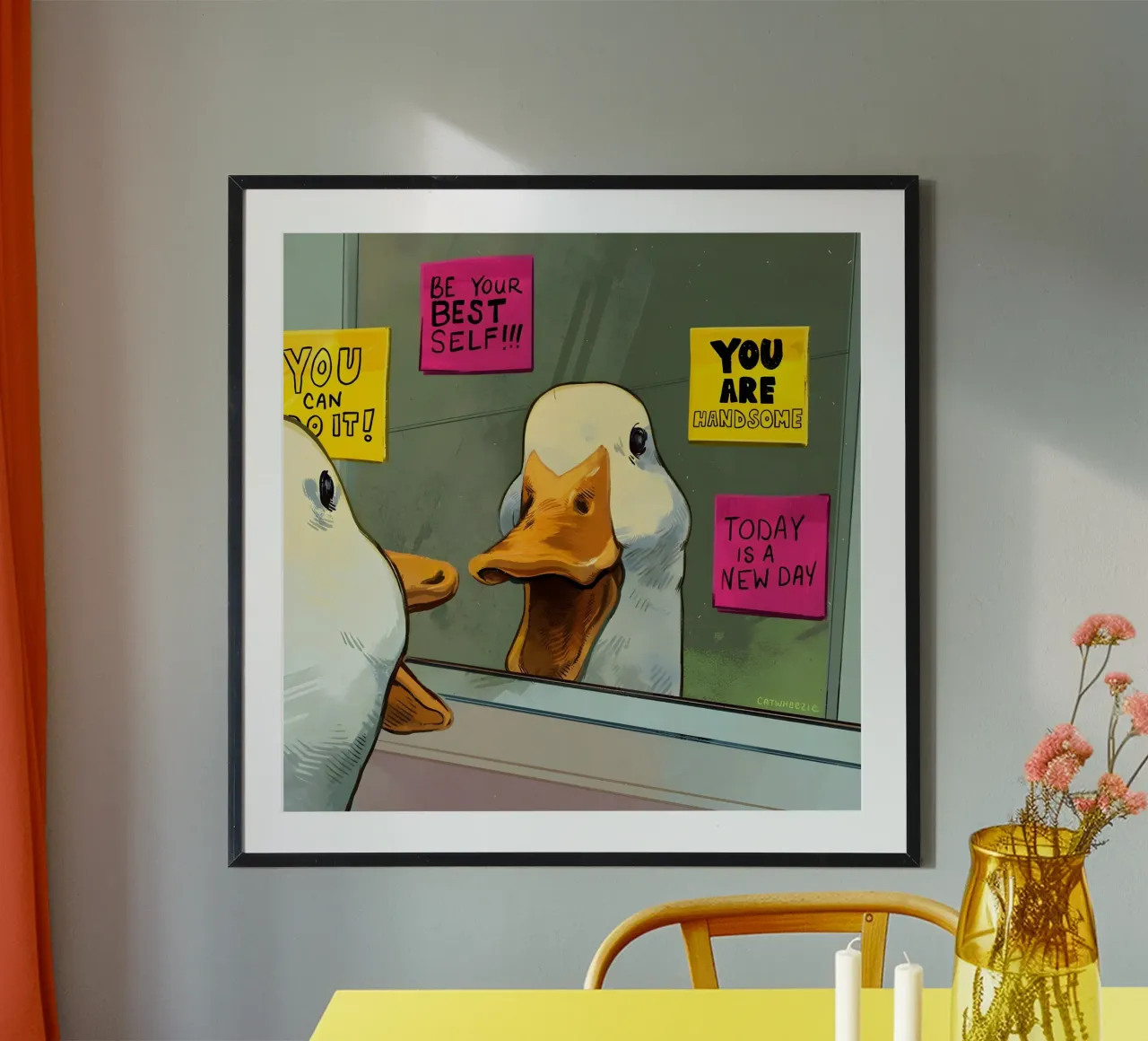 "BE YOUR BEST SELF!" poster con telaio in alluminio da Type & Tape