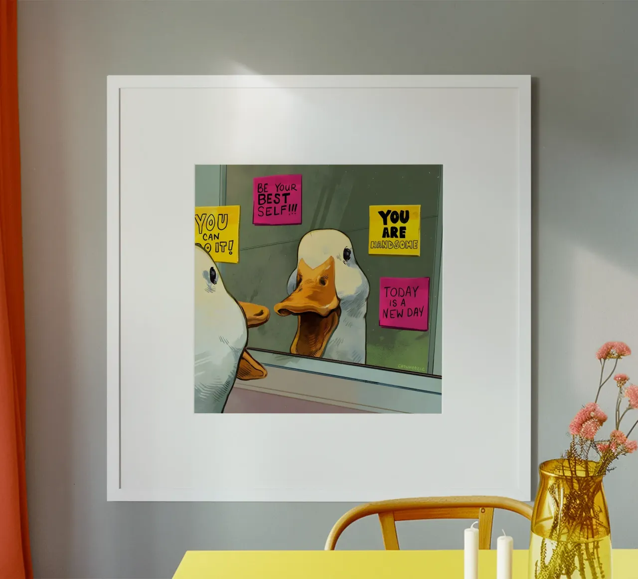 "BE YOUR BEST SELF!" poster con telaio in alluminio da Type & Tape